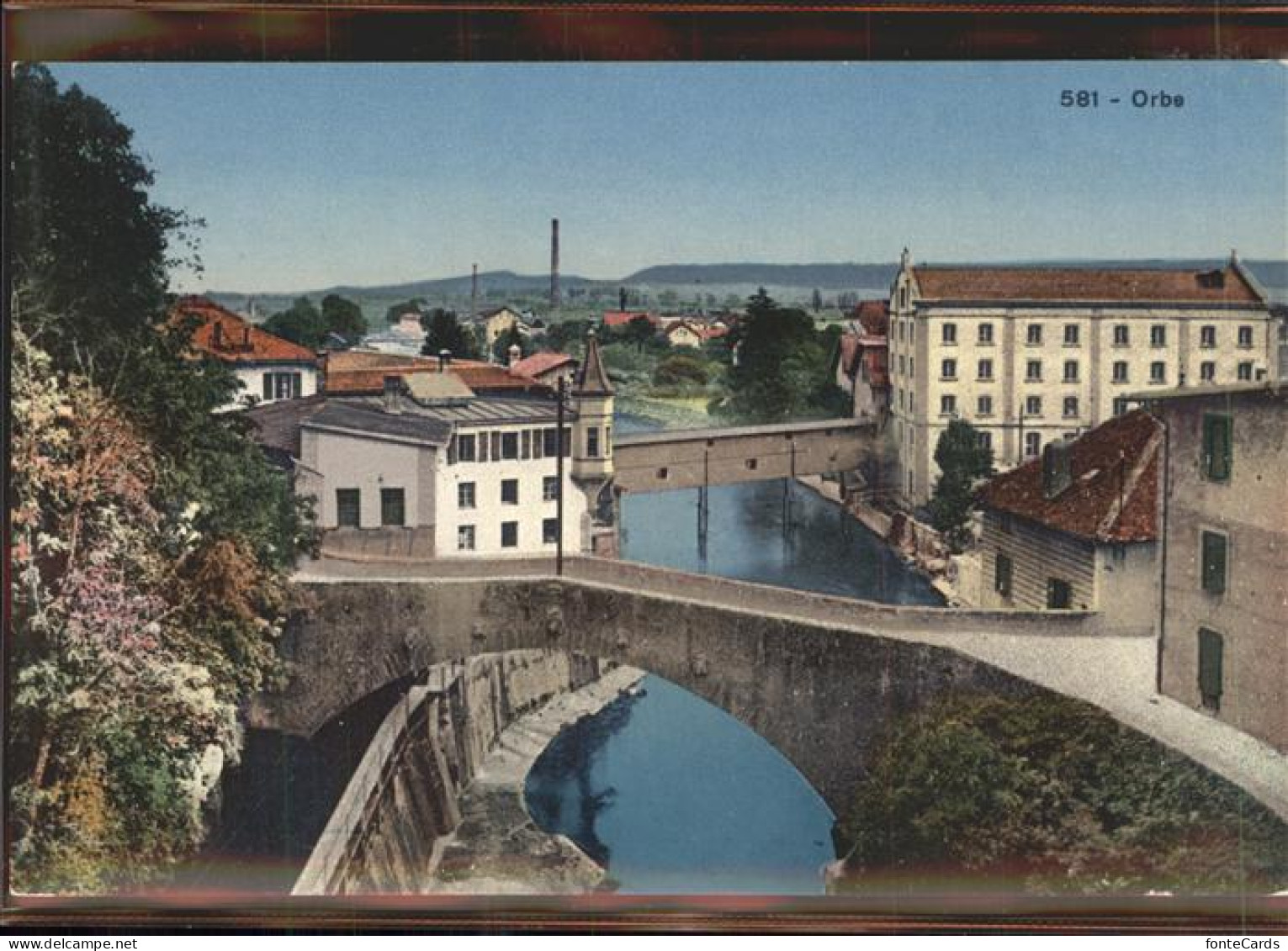 Orbe Teilansicht Bruecke an der Orbe