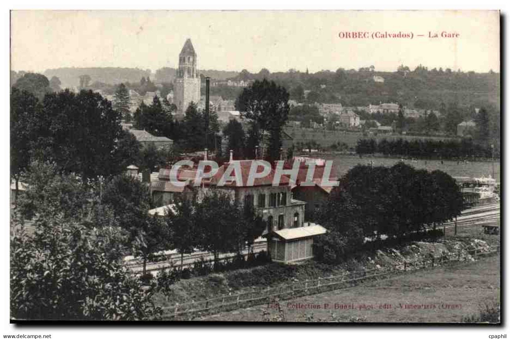 Orbec - La Gare - Train - trein - CPA