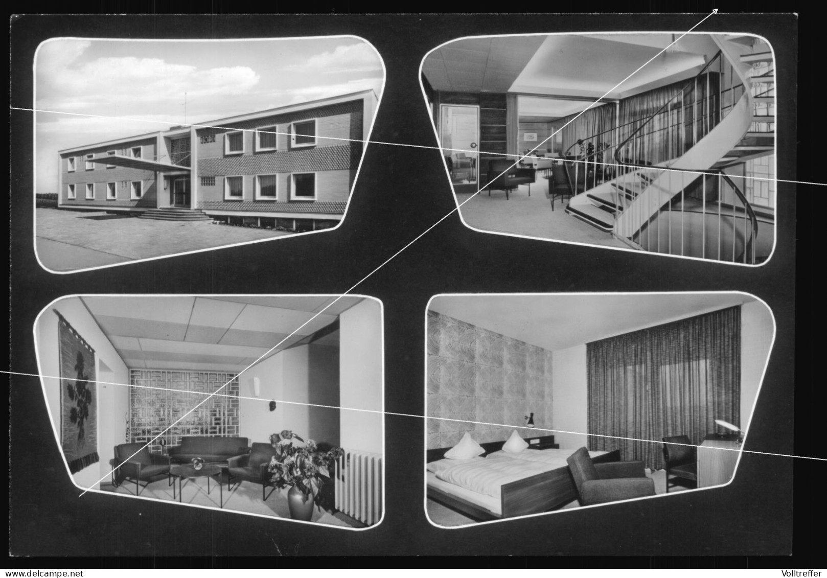 orig. Foto AK 60er Jahre Schmiedel`s Hotel garni Autobahn Rasthaus Reinhardshain / Grünberg bei Gießen