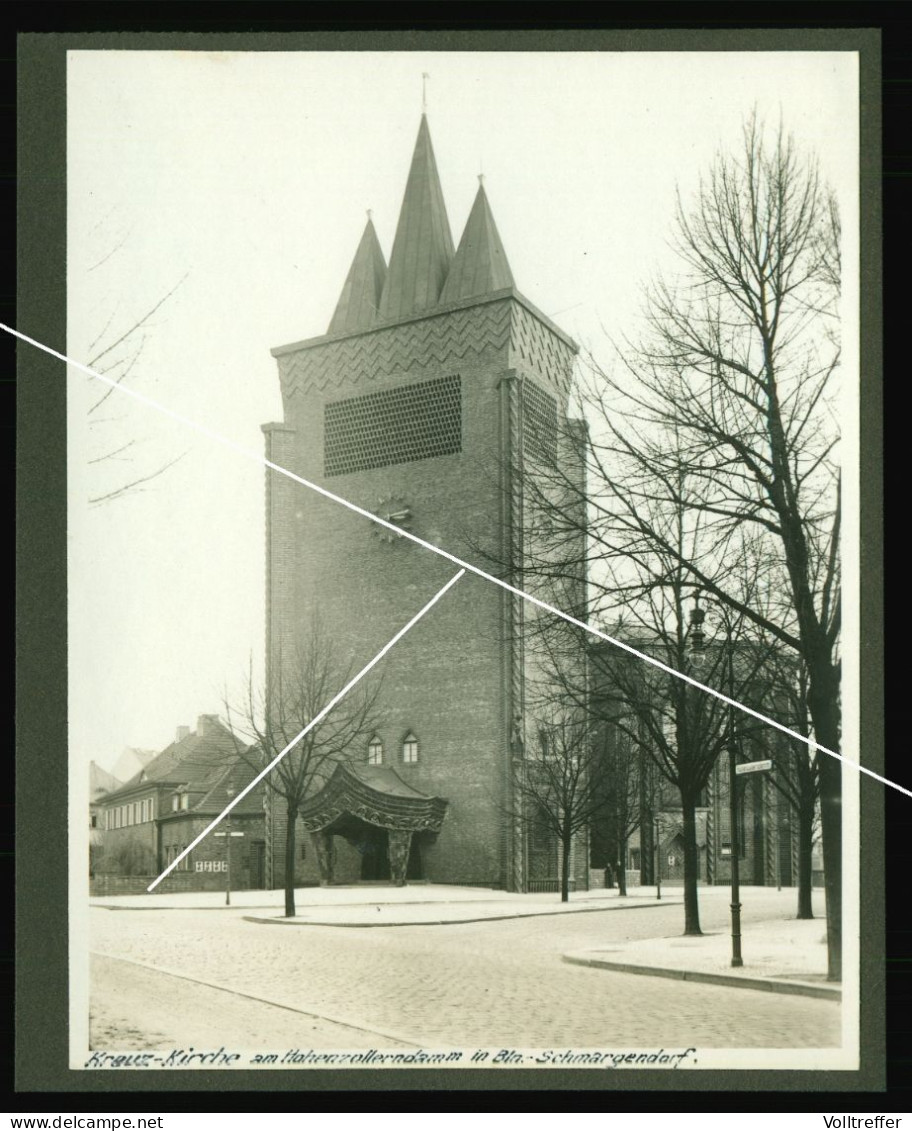 orig. Foto um 1928 Blick auf die Kirche am Hohenzollerndamm in Berlin Schmargendorf Wilmersdorf Berlin