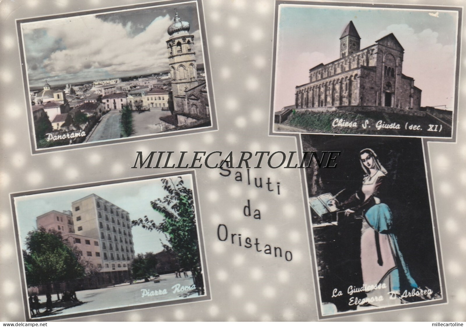 ORISTANO:  Saluti da - 4 vedute     1960