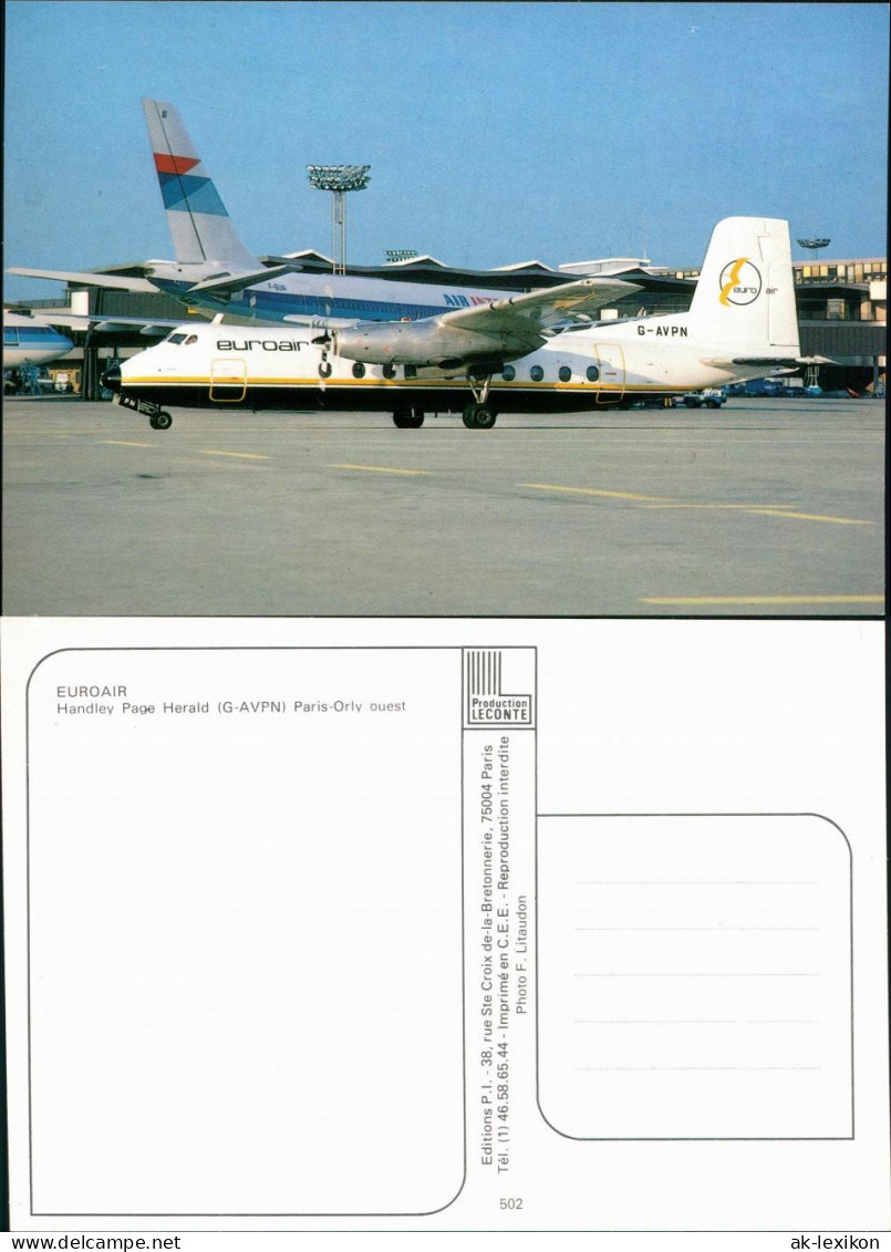 Orly Flugzeug "Euroair" - Handley Page Herald auf dem Flughafen 1985