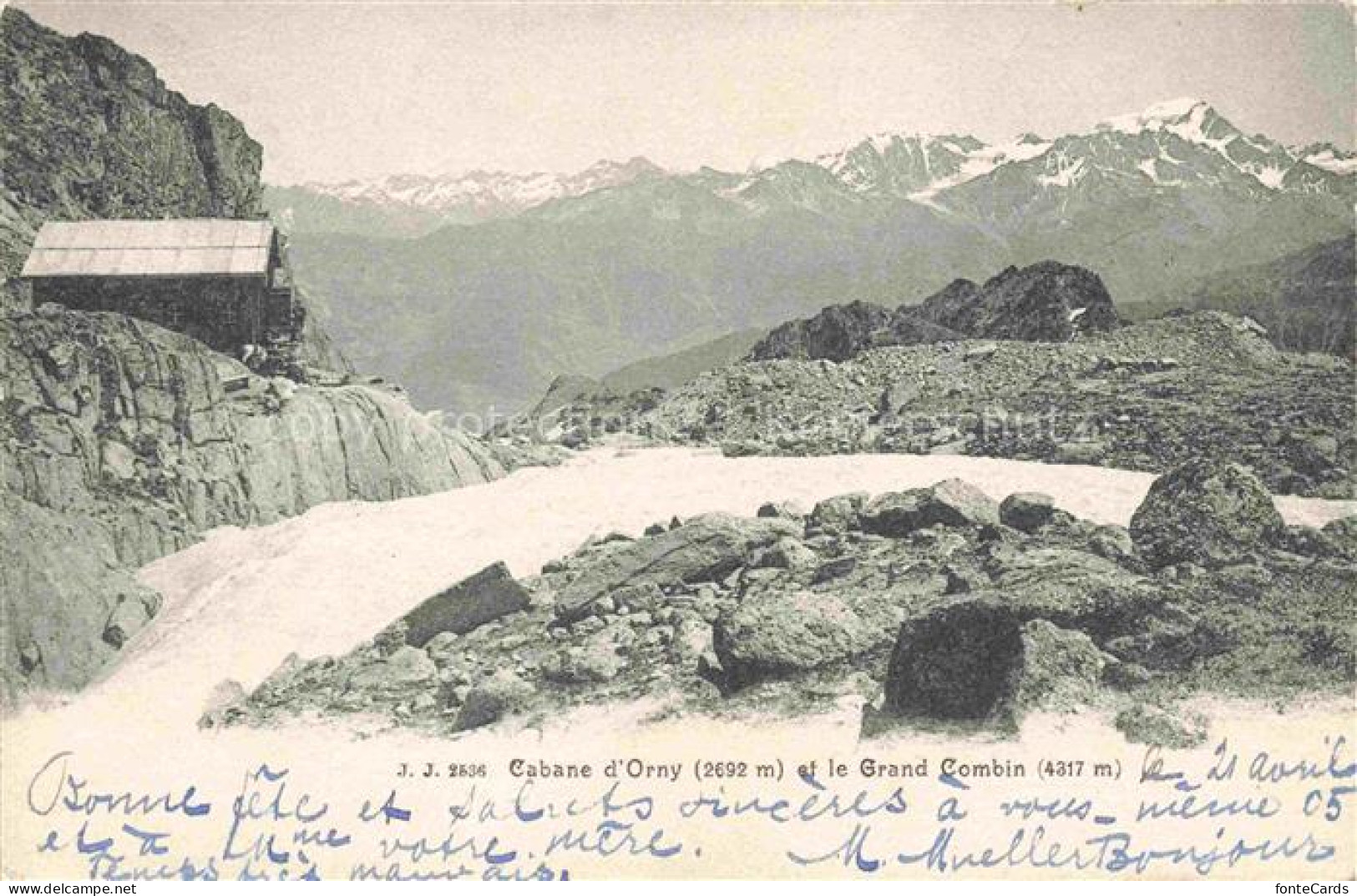 Orny Cabane d 2688m Trient VS Cabane et le Grand Combin Alpes