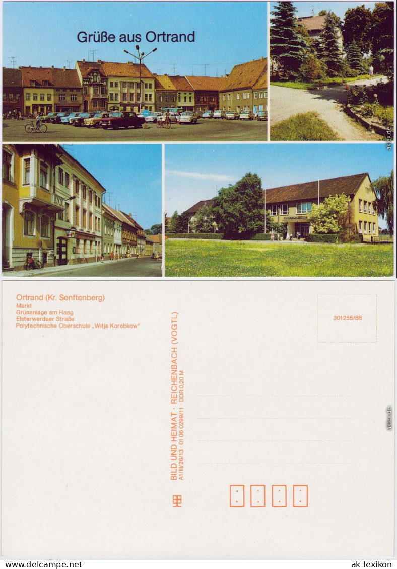 Ortrand 4 Bild: Markt, Elsterwerdaer Straße, Oberschule 1988