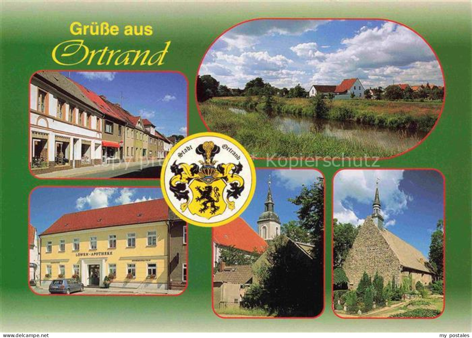 Ortrand Bahnhofstrasse An-der-Pulsnitz Loewen-Apotheke St.-Barbara-Kirche St.-Ja