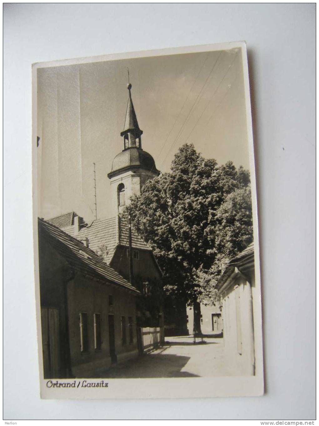 Ortrand Lausitz  Kirchgasse im Hintergrind foto-ak    D72790