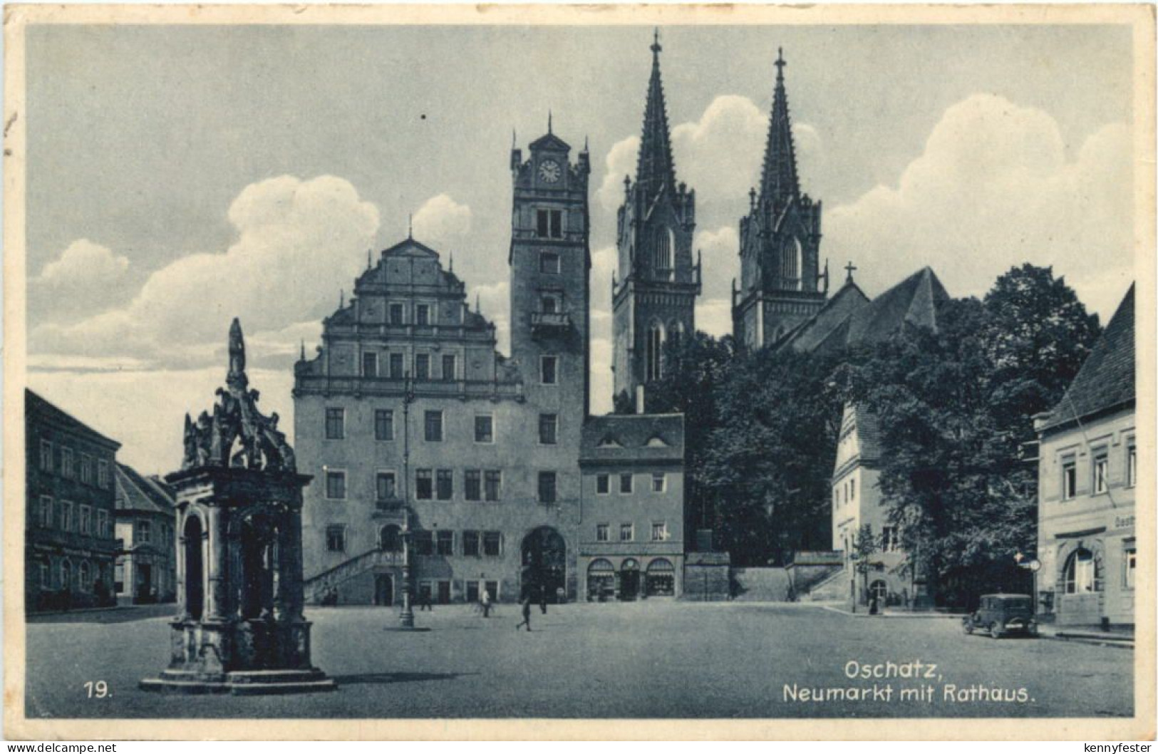 Oschatz - Neumarkt mit Rathaus