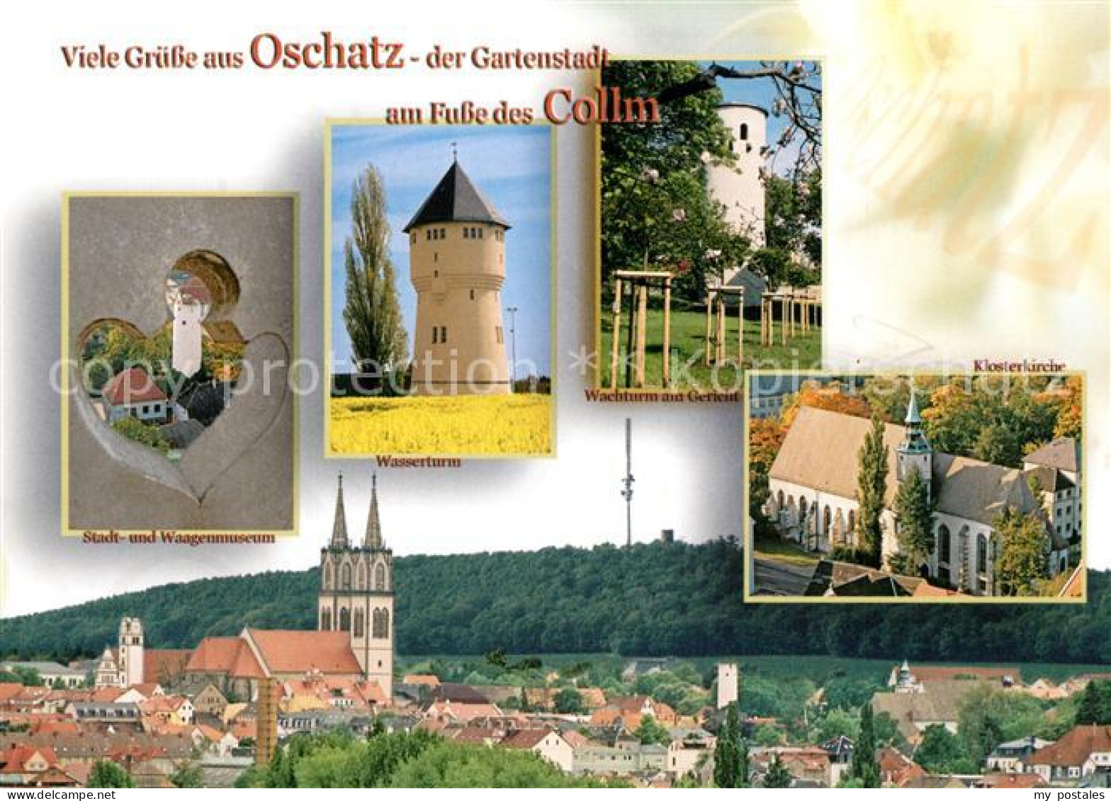 Oschatz Stadt Waagenmuseum Wasserturm Klosterkirche Panorama