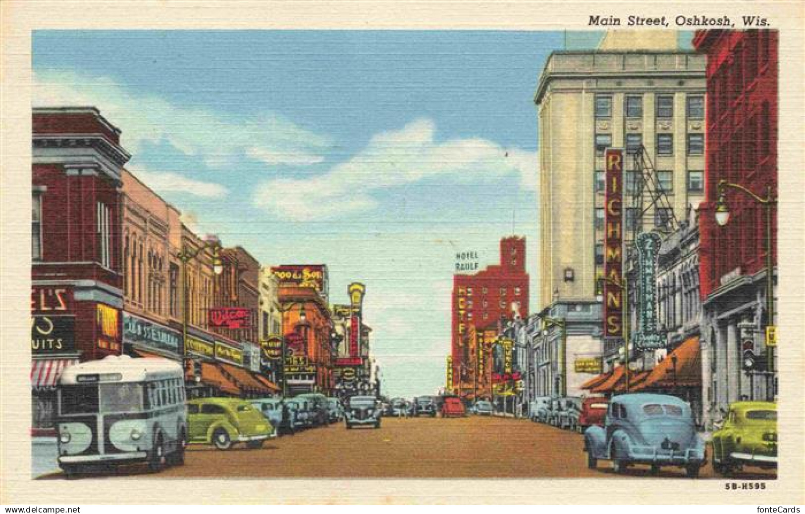Oshkosh Wisconsin USA Main Street Illustration