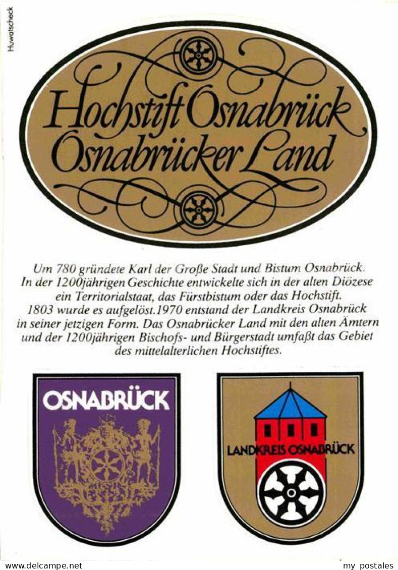 OSNABRueCK  CITY Hochstift Osnabrueck Osnabruecker Land Wappen Geschichte