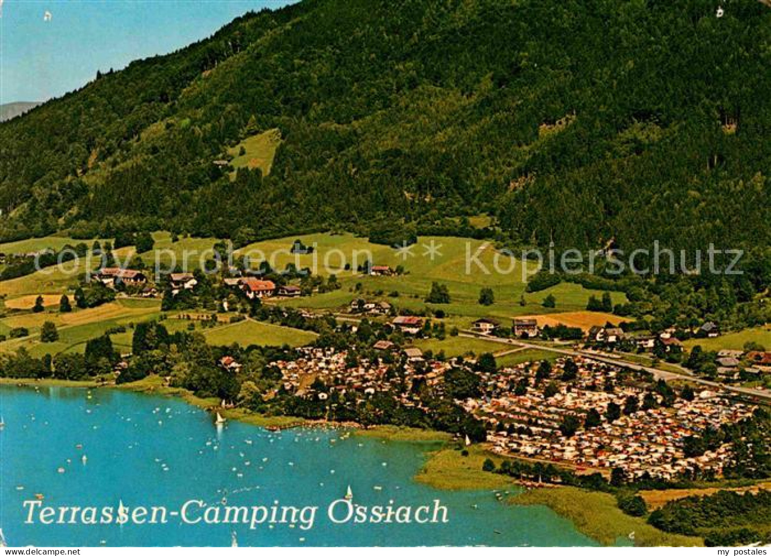 Ossiach Terrassen Campingplatz Fliegeraufnahme