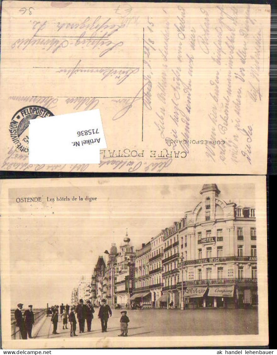 Ostende Les Hotels de la Digue Hotel Royal Belge Feldpost Schönefeld Leipzig