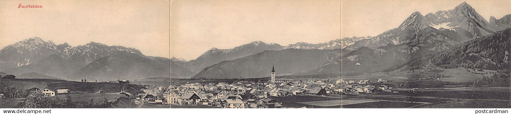 Österreich - SAALFELDEN - Totalansicht - DREIFACH-POSTKARTE