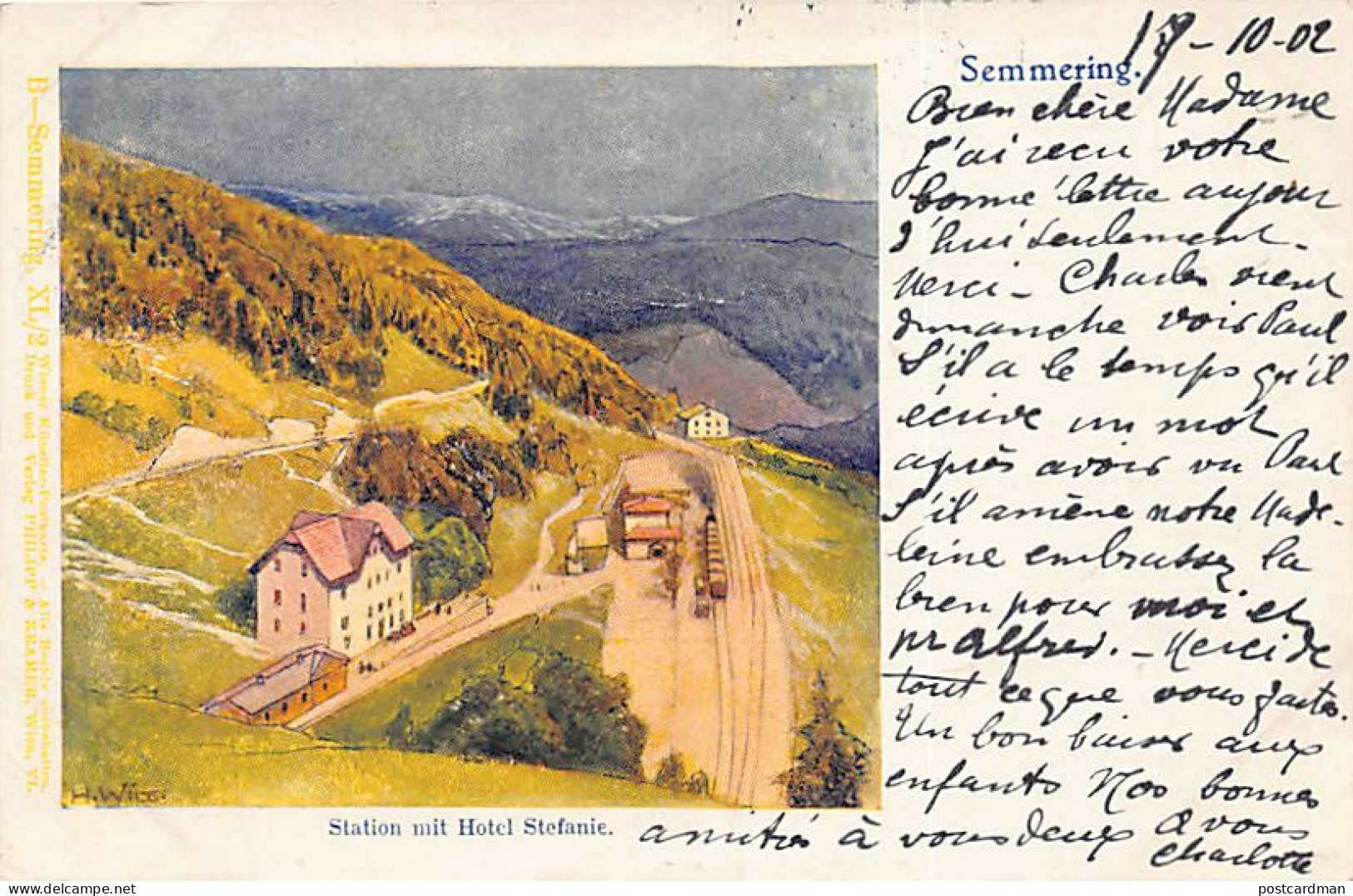 Österreich - SEMMERING - Station mit Hotel Stefanie