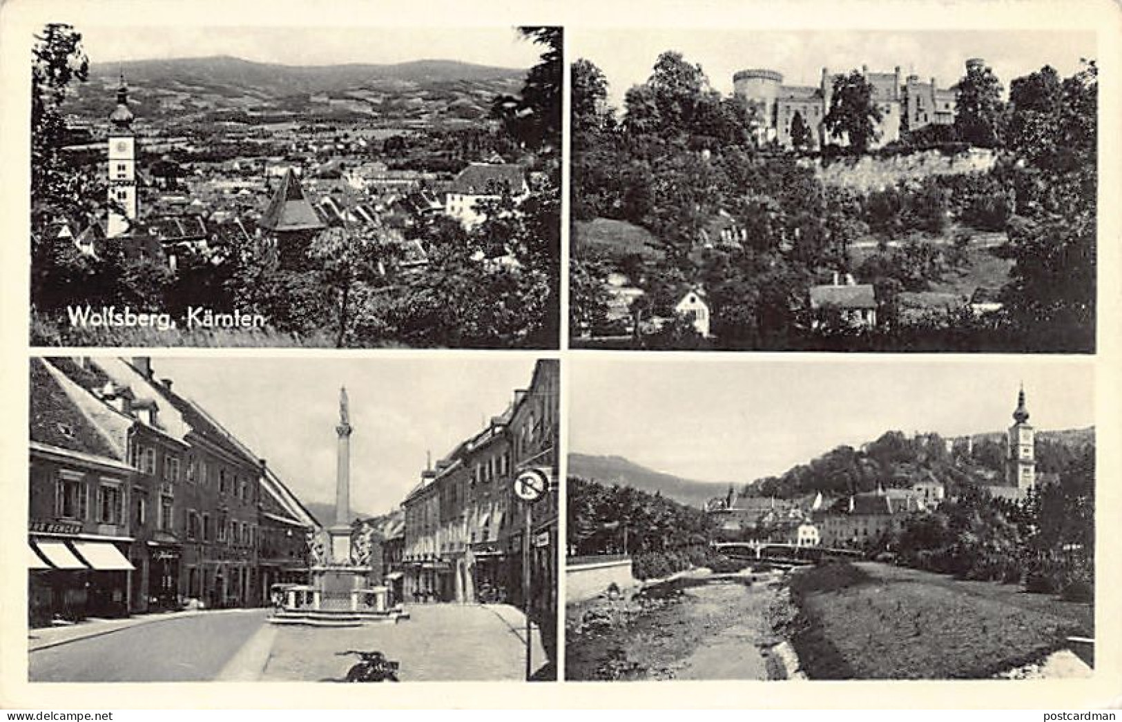 Österreich - Wolfsberg (K) Mehrfachansicht - Kirche - Schloss - Brunnen - Fluss