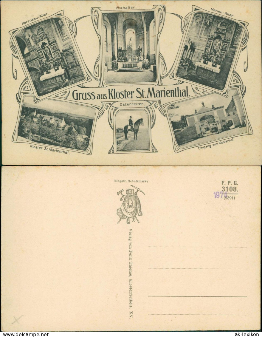 Ostritz Oberlausitz  Kloster St. Marienthal MB Osterreiter Eingang 1912