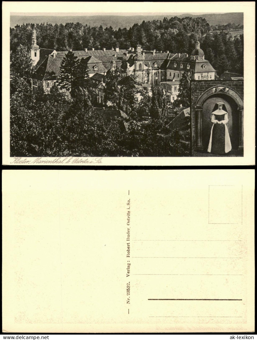 Ostritz (Oberlausitz) Wostrowc 2 Bild Nonne Kloster St. Marienthal 1927