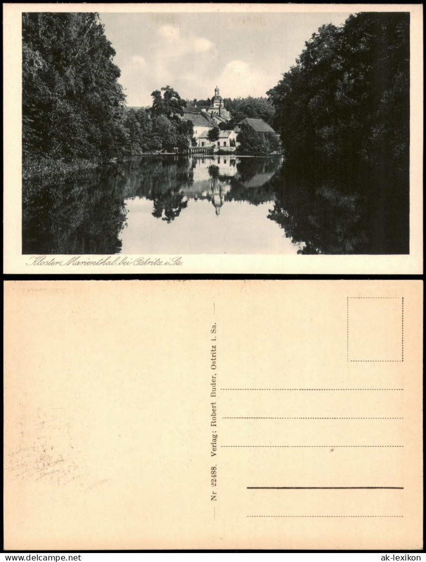 Ostritz (Oberlausitz) Wostrowc Kloster St. Marienthal - Flußpartie 1928