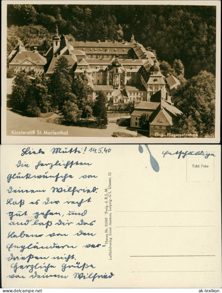 Ostritz (Oberlausitz) Wostrowc Luftbild Kloster St. Marienthal Oberlausitz 1932