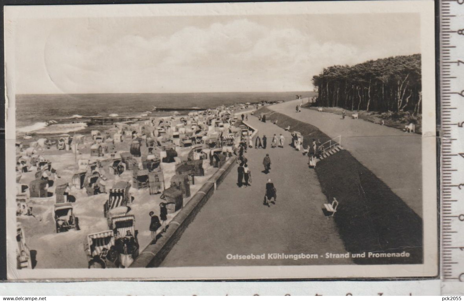 Ostseebad KÜHLUNGSBORN - Strand und Promenade - gelaufen 1953  (AK 5490) günstige Versandkosten