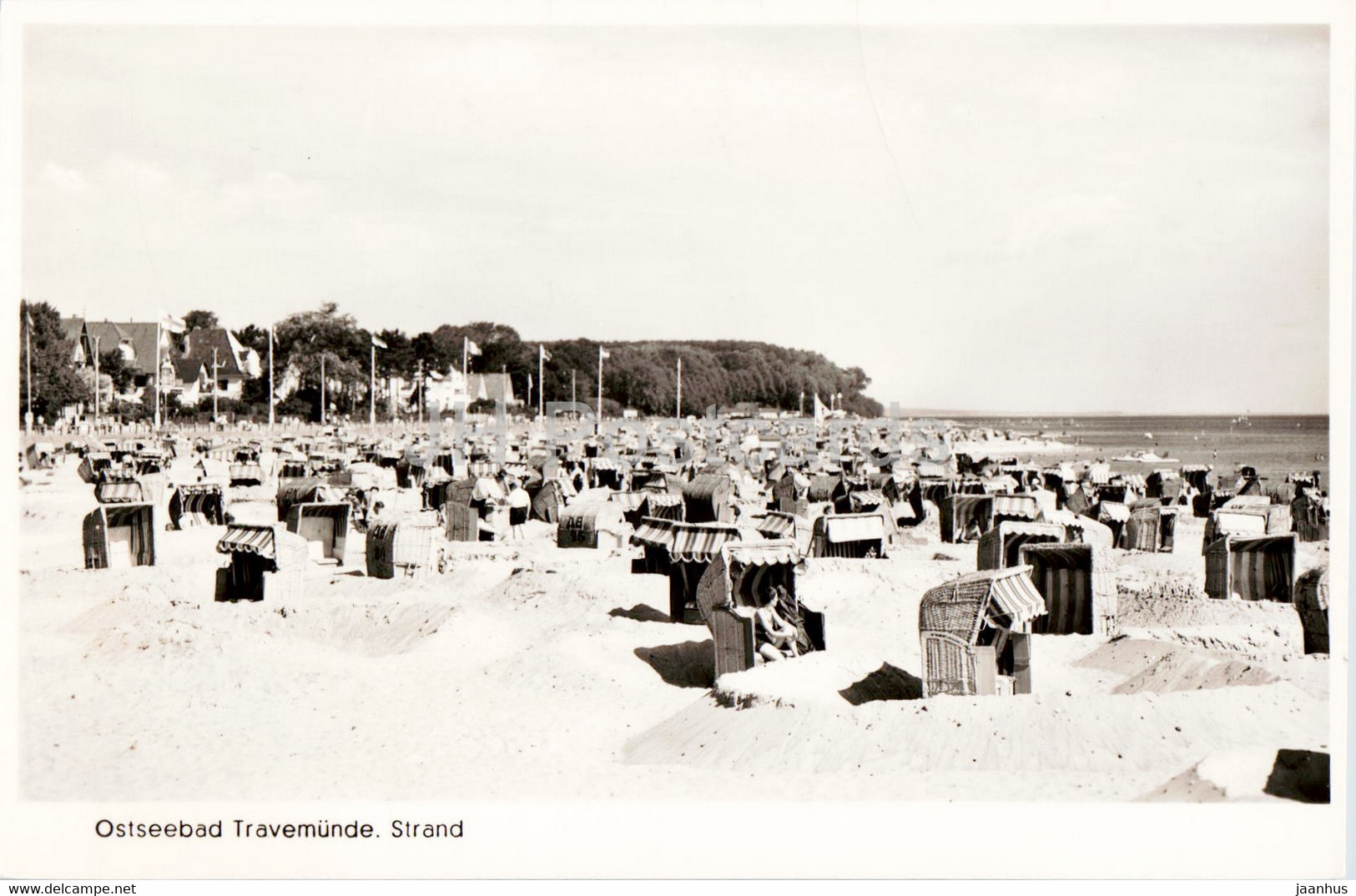 Ostseebad Travemunde - Strand - Beach - old postcard - Germany - used