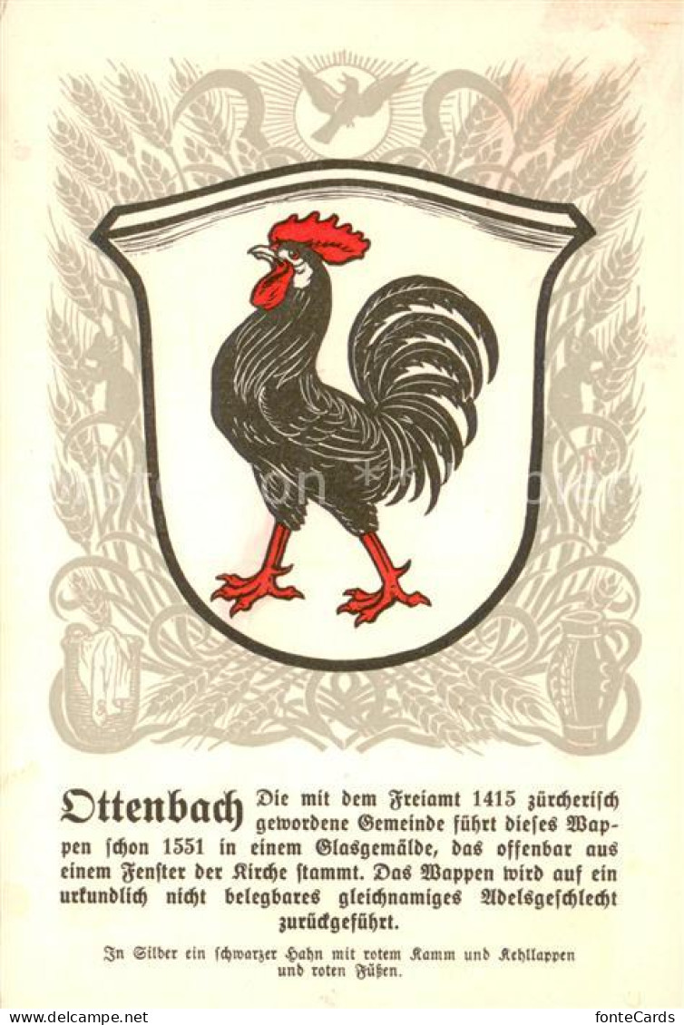 Ottenbach ZH Wappen Serie Zuercher Gemeindewappen Serie IX Nr. 41
