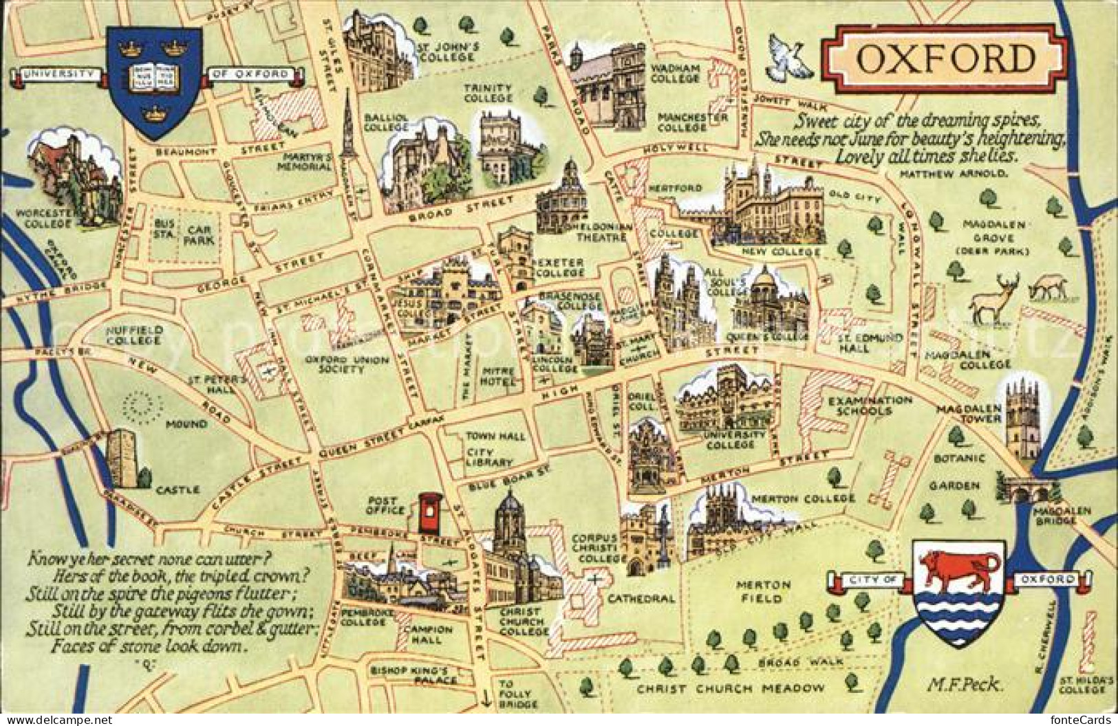 Oxford Oxfordshire Stadtkarte