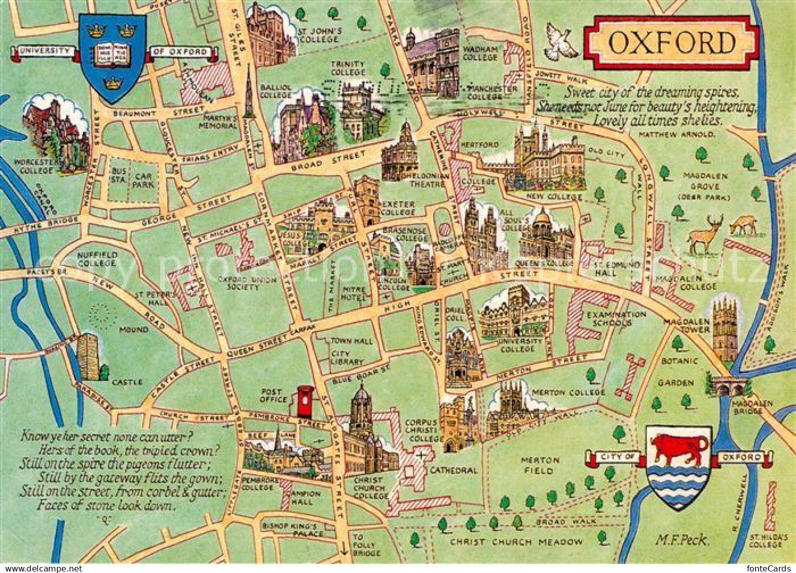 Oxford Oxfordshire Stadtplan
