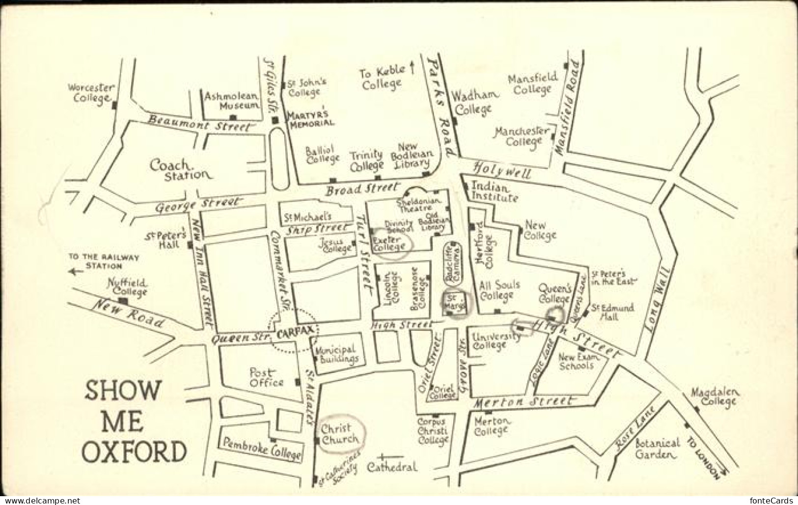 Oxford Oxfordshire Strassenkarte