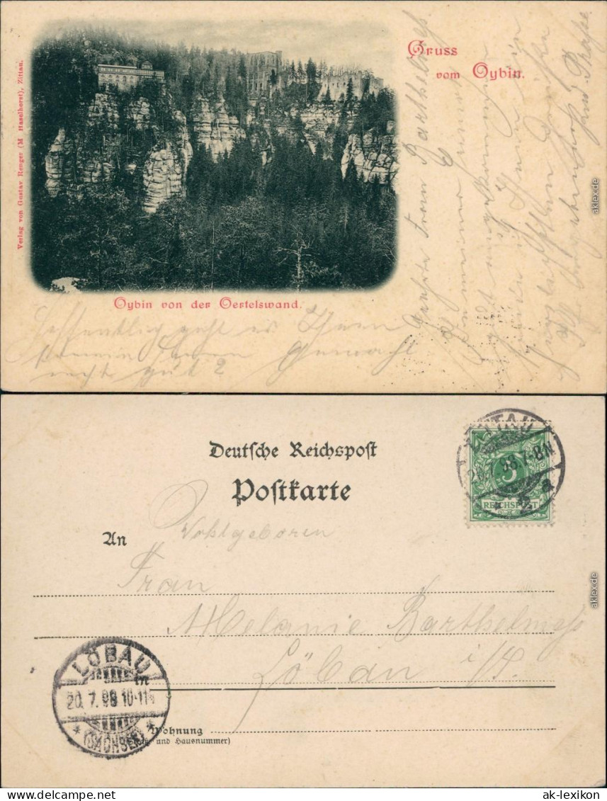 Oybin Berg Oybin mit Berggasthof Oybin und Burg/Klosterruine 1898