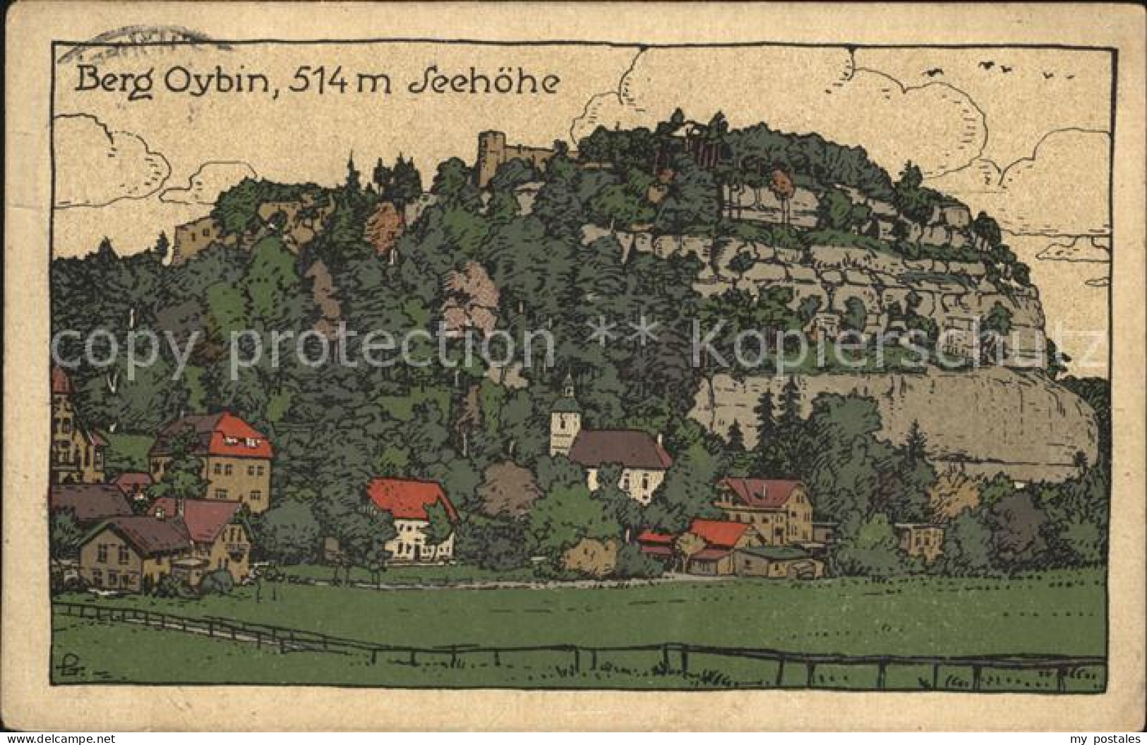 Oybin Sachsen Berg Oybin Kuenstlerkarte