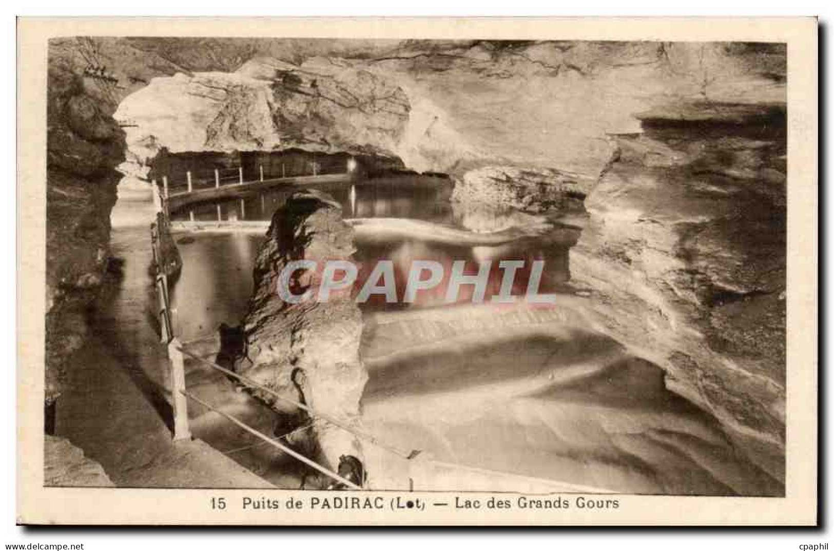 Padirac CPA lac des grands gours