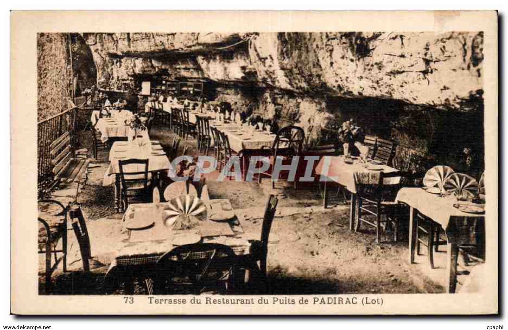 Padirac - Terrasse du Restaurant du Puits - CPA