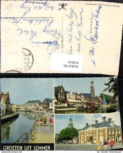 433818,Netherlands Lemmer Teilansicht Kanal Rathaus Mehrbildkarte