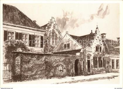 Assen Kloostermuur en Kloosterpomp Kuenstlerkarte