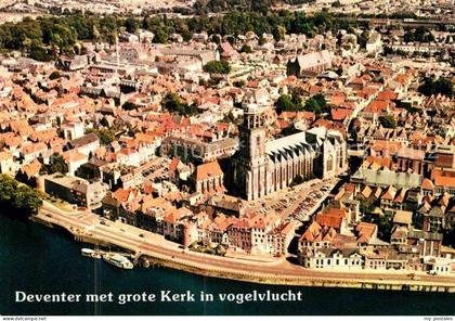 Deventer met grote Kerk in vogelvlucht