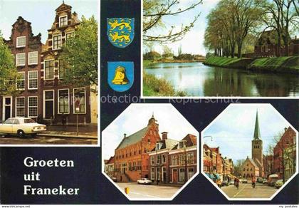 Franeker Friesland NL Rathaus Kanal Kirche Strassenszene Wappen historisches-Geb