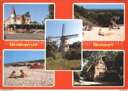 Schoorl Teilansichten Strandpartie Windmuehle