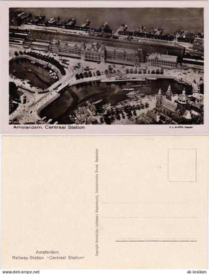 Amsterdam Panorama Hauptbahnhof / Central Station / Centraal station 1955