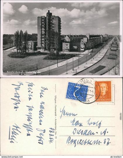 Ansichtskarte Amsterdam Amsterdam Straßenpartie Victorieplein 1954