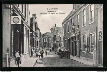AK Boskoop, Dorpstraat met Hotel `t Wapen van Boskoop