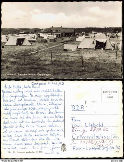 Postkaart Cadzand Kampeerterrein Welgelegen - Zeltplatz 1962