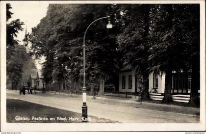CPA Gieten Drenthe Niederlande, Pastorie en Ned. Herv. Kerk