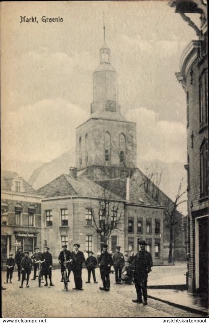 CPA Groenlo Oost Gelre Gelderland, Markt, Passanten