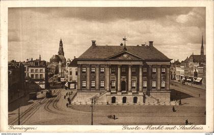 CPA Groningen Groote Marktmet Stadhuis
