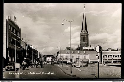AK Hengelo /Ov., Markt met Brinkstraat