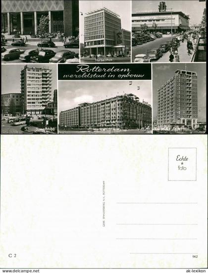 Postkaart Rotterdam Rotterdam MB: Straßen und Neubauten 1962