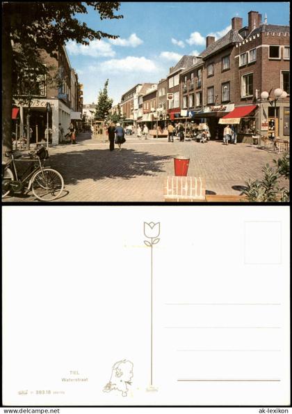 Postkaart Tiel Waterstraat Geschäfte belebt 1972