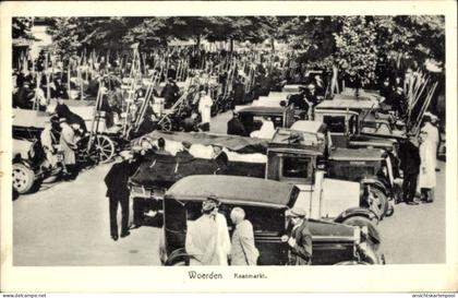 CPA Woerden Utrecht Niederlande, Käsemarkt, Lastwagen