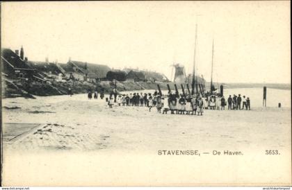 CPA Stavenisse Zeeland Niederlande, De Haven, Molen